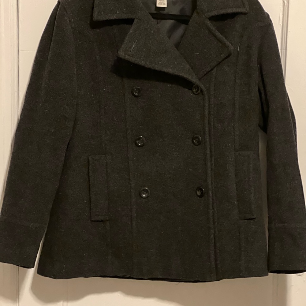 Mens black pea coat